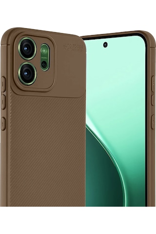 Cosmotex Newface Oppo Reno 14f Auto Focus Karbon Kapak - Kahverengi