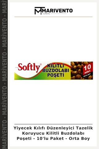 Yiyecek Kılıfı Düzenleyici Tazelik Koruyucu Kilitli Buzdolabı Poşeti - 10'lu Paket - Orta Boy Çok Renkli
