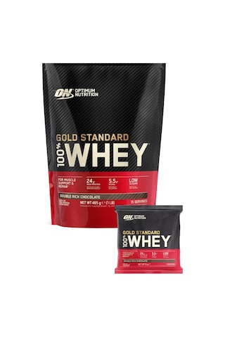 100% Whey Gold Standard Çikolata Aromalı 465g 15 Servis Yüksek Protein Tozu - 100% Whey Gold Standard Çikolata Aromalı Şase 31g 1 Servis çikolata