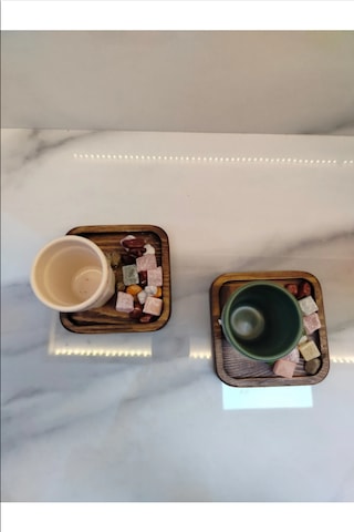 2 Li Ahşap Md Deer Espresso Fincan Seti