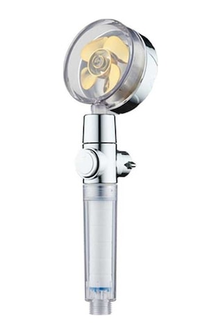 Fortunelane Altın Turboşarjlı El Duşu - Akış Ayarlı, Şeffaf Kolu, Tek Tuşlu Su Durdurma, 360 Dönüşlü Altın