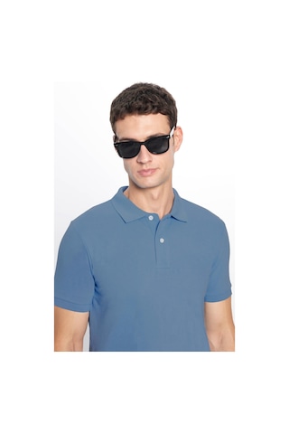 Tudors Erkek Slim Fit Dar Kesim Pamuklu Yumuşak Dokulu Serin Tutan Kumaş Düz Pike Mavi Polo Yaka Tişört-33698 Mavi