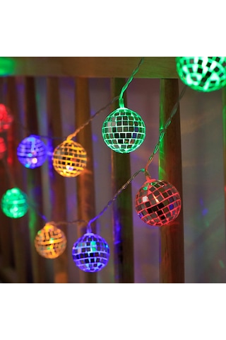 Shineyee 3 Metre 20 Led Renkli Ayna Top Mermer Işık Zinciri - Sürekli Açık Ve Yanıp-sönen Mod 3xaa Pil Gerekiyor, Pil Dahil Değil