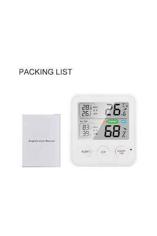 Ulzyvf Geniş Lcd Ekranlı, Gerçek Zamanlı Sıcaklık Ve Nem Ölçer, Konfor Uyarısı İle Kullanım Kolaylığı, Hızlı Okuma Modu İle Kullanım Kolaylığı,