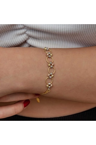 Gümüş Renkli Halka Dorika Kadın Bileklik Gümüş