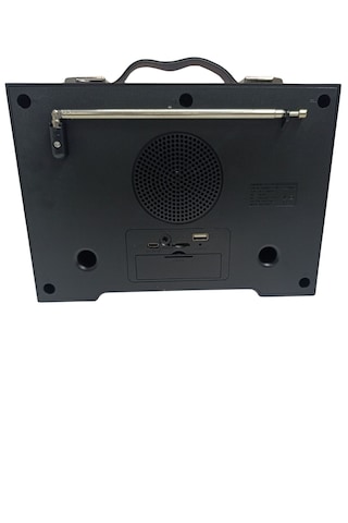 Gold Silver Gs-1100 Şömine Efektli Nostaljik Radyo Şarjlı Ahşap Bluetooth Hoparlör Fm Usb Tf