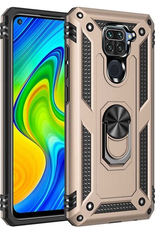 Xiaomi Redmi Note 9 Kılıf Zore Vega Yüzüklü Standlı Zırh Kılıf