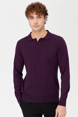 Erkek Basic Polo Yaka İnce Triko Kazak K.mor K.mor