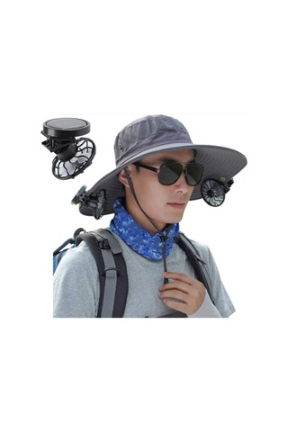 Kangvka Güneş Enerjili Klipli Mini Fan 2 Adet - Dış Mekan Sporları İçin Portatif, Pil Gerektirmeyen Soğuk Rüzgar