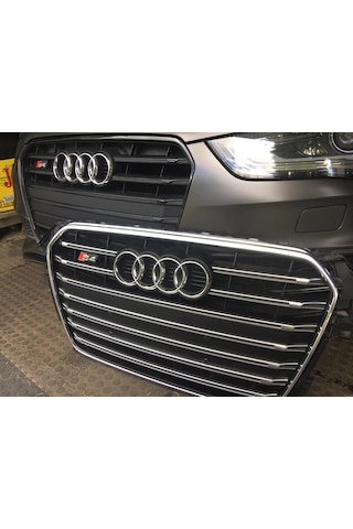 Autogp Audi A4 S4 Ön Panjur Izgara Siyah 2012 / 2015 B8 Oem Gr-s4-ad-a4b8-1215-002