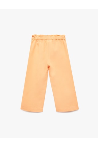 Koton Beli Lastikli Yüksek Bel Keten Karışımlı Pantolon Turuncu 5smg40016aw Turuncu