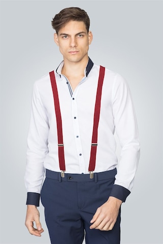 Tudors Düz Ince Erkek Pantolon Askısı Bordo