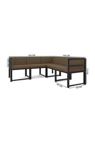 Wood House Doruk 5'li Köşe Takımı Kahve Mutfak,bahçe,balkon,oturma Odası
