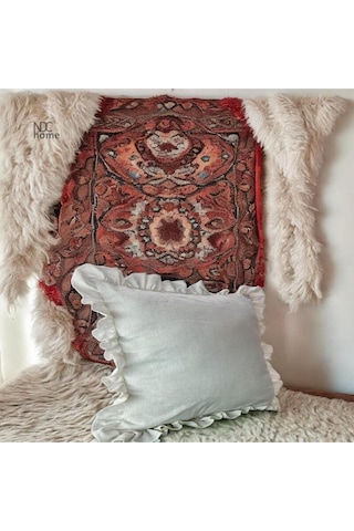 Dnc Home Tekstil Ndchome Ham Keten Krem Fırfırlı Kırlent Kırlent Kılıfı 43 X 43