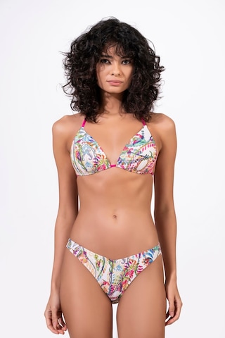 Endeep Kadın Desenli Özel Lurex Kumaşlı Yarım Dolgulu Üçgen Bikini Takımı Kırmızı