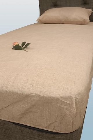 Çarşaf Fıtted Keten Tarzı Pamuk Kumaş Tek Kişilik Yastık Kılıf El Yapım