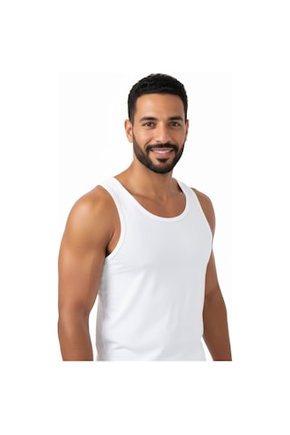 Lüx Wood Erkek Lüx Pamuk Penye Atlet Premium Rahat Lüx Erşah Beyaz