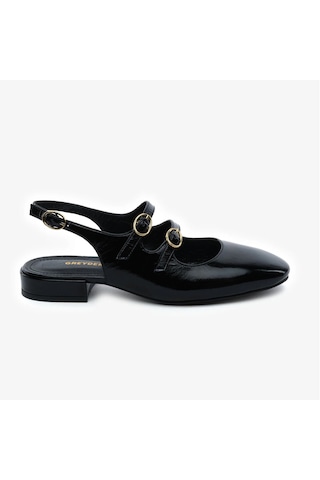 Greyder 59267 Siyah Kırışık Rugan Hakiki Deri Kadın Babet-879 Siyah-rugan Siyah