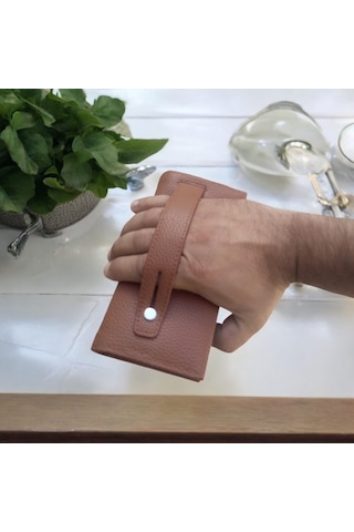 Lederax Telefon Bölmeli Mıknatıslı Portföy Kartlık Uzun Cüzdan Ld Taba