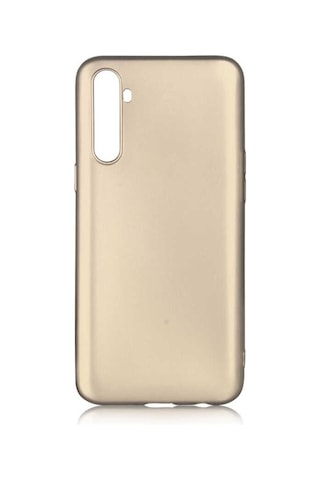 Noktaks - Realme Uyumlu Realme 6 Pro - Kılıf Mat Renkli Esnek Premier Silikon Kapak - Gold