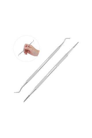 Maiyame Stainless Steel Tırnak Arı Temizleme Seti: 34 Eğimli Uçlu Tırnak Kaldırıcı Ve Çift Uçlu Tırnak File 2 Parça - Ingrown Tırnakları Önle, Kirlikleri Temizle, Tırnak Kenarlarını Pürüzsüz Hale Getir