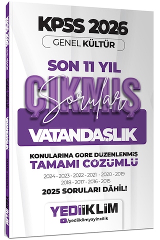 Yediiklim 2026 Kpss Gy-gk Lisans Konularına Göre Tamamı Çözümlü Son 11 Yıl Çıkmış Sorular Seti 5 Kitap