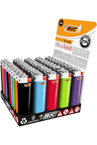 Bic J3 Taşlı Slim Çakmak 50 Adet