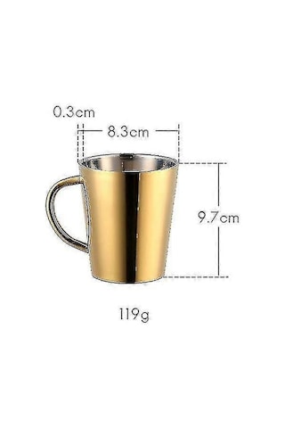 300 Ml Paslanmaz Çelik Kahve Kupası Taşıma Sapı - Altın