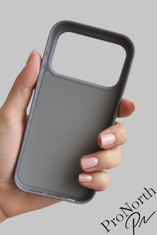 Iphone 17 Pro Max Uyumlu Kılıf Logolu Lansman Soft Yumuşak Içi Kadife Silikon Kapak Gri
