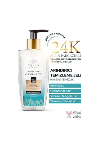 Vully 24K Altın Parçacıklı Gözenek Sıkılaştırıcı Yüz Temizleme Jeli 200 ML