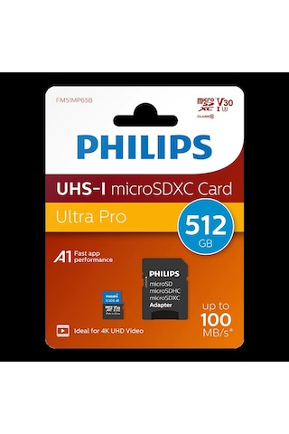 Phılıps 512gb Mıcro Sdxc 100 Mb/s C10 Fm51mp65b/00
