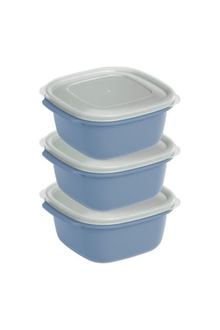 Dünya Dp-31271-999 Easy Keep Kare Saklama Kabı 3'lü Set 550 Ml - Renkli Plastik, Şeffaf Kapaklı- 12'li Paket Diğer