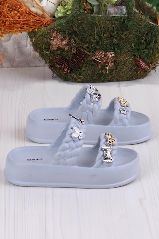 Fort Bella E423 Plaj Deniz Havuz Terliği Hafif Rahat Esnek Kız Çocuk Terlik Gri