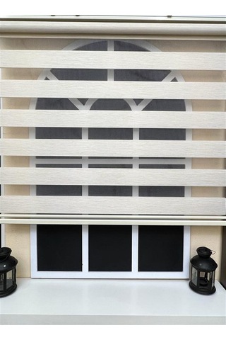 Storburada Zebra Stor Perde Krem Stb 400v12-d Ekru