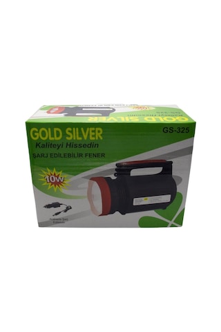 Gold Silver Gs 325 10w Araç Şarjlı El Feneri Siyah