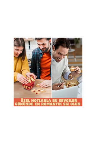 Romantik Kendin Yaz Boş Hediye Not Kartları - Kalp Etiketli Mini Zarf Ve Kart Seti 10'lu