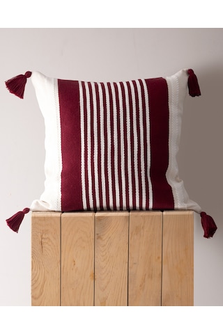 Madame Coco Virlet Kırlent Kılıfı - Kırmızı/bej - 45x45 Cm Kırl0000000073