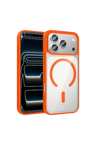Zore Apple iPhone Uyumlu 17 Pro Kılıf M-safe Wireless Şarj Özellikli Silikon Omsy Ege Kapak - Lacivert