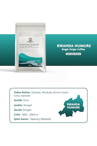 Rwanda Humure Öğütülmüş Kahve 100g Nitelikli Orta Kavrulmuş V60