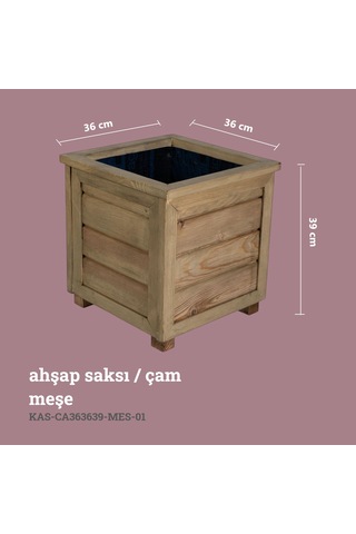 Kaf Ahşap Dekoratif Ahşap Saksı / Meşe