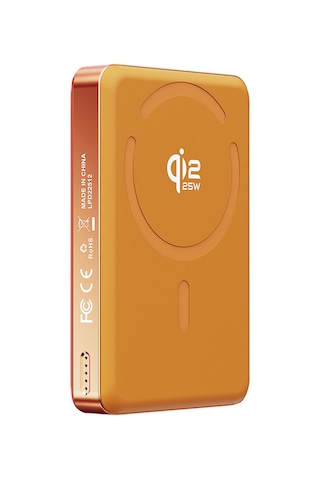 Lenyes Pw1018d 35w Dijital Led Göstergeli Qi2 Teknolojili Wireless Powerbank 25w 10000mah Turuncu