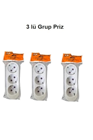3 Adet 3 Lü Grup Priz 0 3 Adet 3 Lü Grup Priz 0