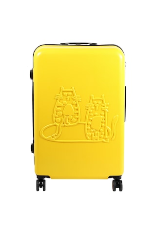 Biggdesign Cats Sarı Büyük Boy 28" Valiz Sarı