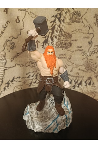 Heykel3d Özel Tasarım Thor Figürü 20 Cm Gök Gürültüsü Tanrısı Detaylı El Boyaması Koleksiyonluk Heykel 20 CM