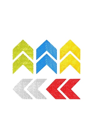 Jms Araba Aksesuarları Kendinden Yapışkanlı Koruyucu Araba Dış Gövde Yansıtıcı Etiket Bant 10 Adet Sarı