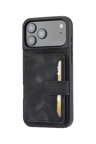 Teleplus Apple Uyumlu iPhone 17 Pro Max Kılıf H67 Kartlıklı Cüzdanlı Kılıf
