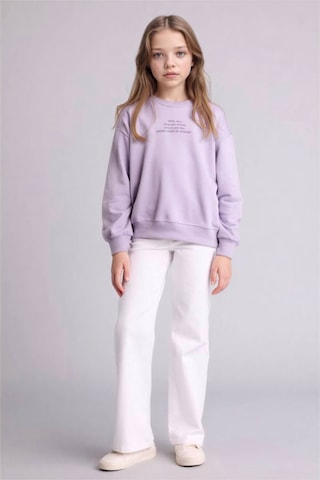 Defacto Relax Fıt Bisiklet Yaka Baskılı Sweatshirt Kız Çocuk E6782a826sppr308 Mor-pr308