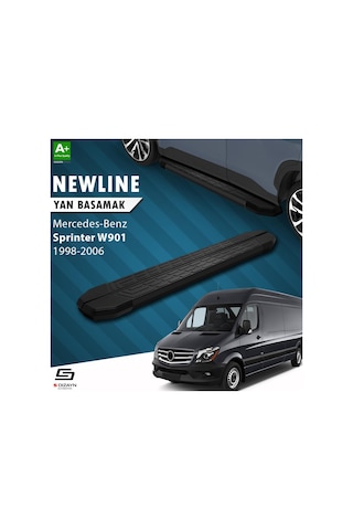 S-dizayn Mercedes Sprinter W901 Orta Şase Newline Siyah Yan Basamak 263 Cm 1998-2006 A+ Kalite