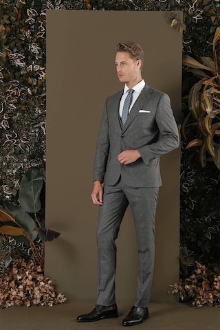 Efor Tk 873 Slim Fit Koyu Gri Klasik Takım Elbise Gri