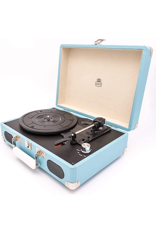 Gpo Soho Retro Valiz Plakçalar Entegre Stereo Hoparlör Turkuaz